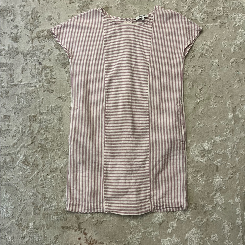 Madewell Pink and White Striped Tank Top
